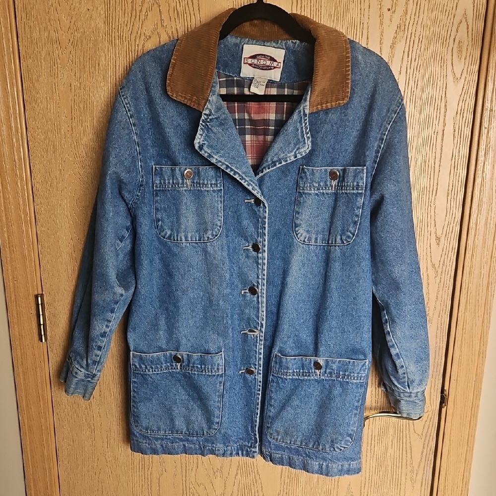 Vintage Genuine Sonoma Jean Co. Blue Denim Chore Coat.